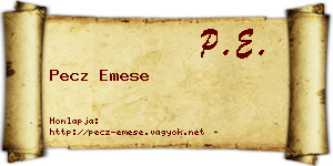 Pecz Emese névjegykártya